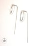 Open Circle Earrings Hammer Textured Hand Forged 925 Sterling Silver  - Image 2