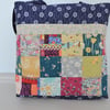  Tote Bag Patchwork Navy Yellow Grey Green Pink
