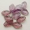 11  Purple Preciosa Czech Glass Leaf Beads