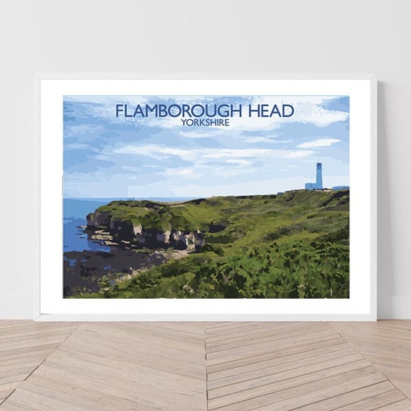Flamborough Head, Yorkshire Art Print Travel Poster Railway Poster Salty Seas Or