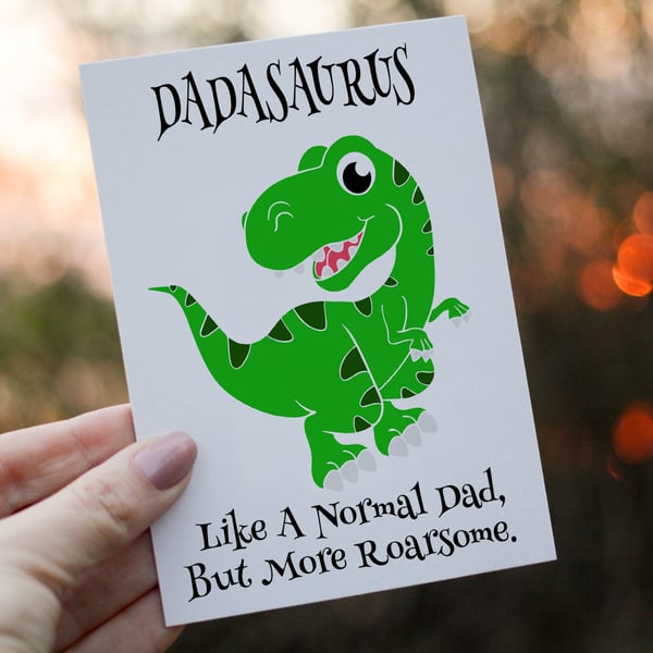 Dad Birthday Card, Dinosaur Birthday Card, Dadasaurus Birthday Card, Dinosaur 