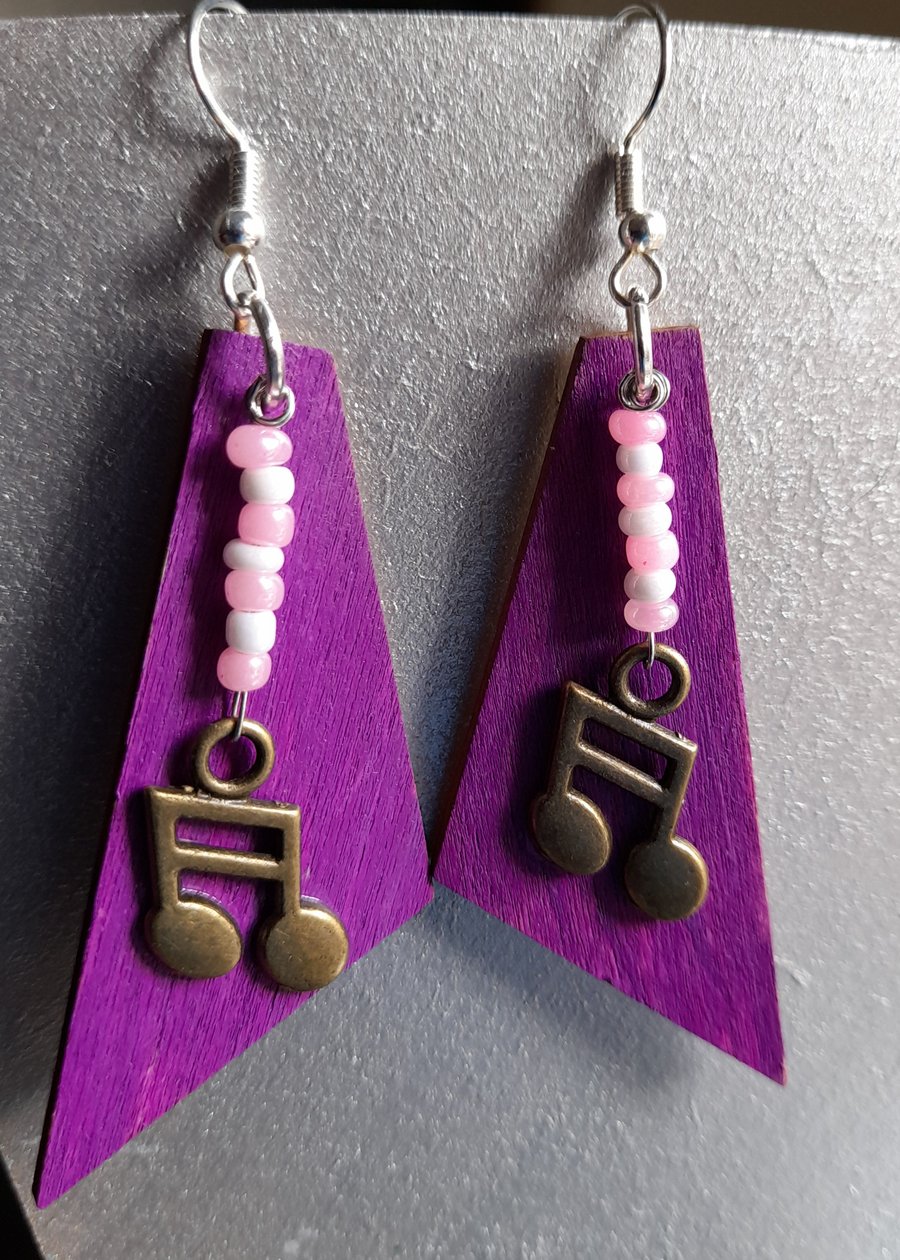 Music note earrings