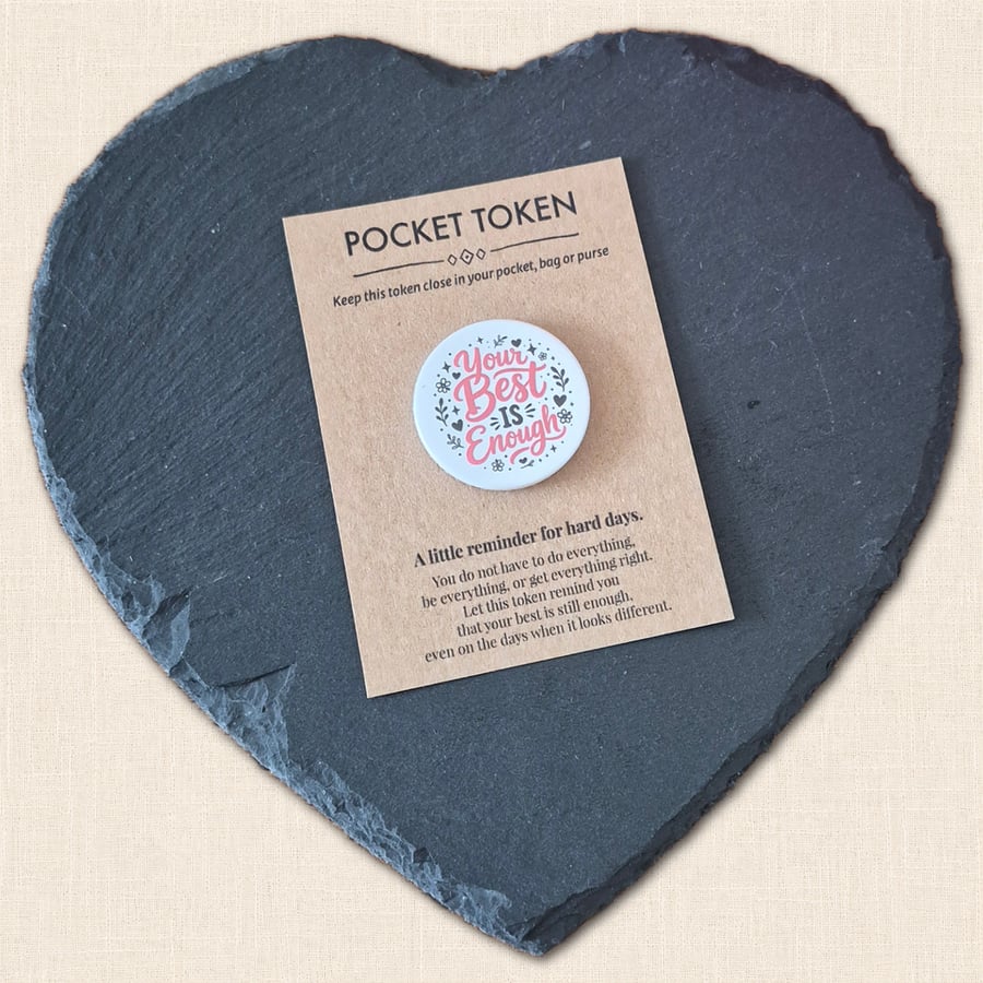 Your Best Is Enough Pocket Token - Little Reminder for Hard Days