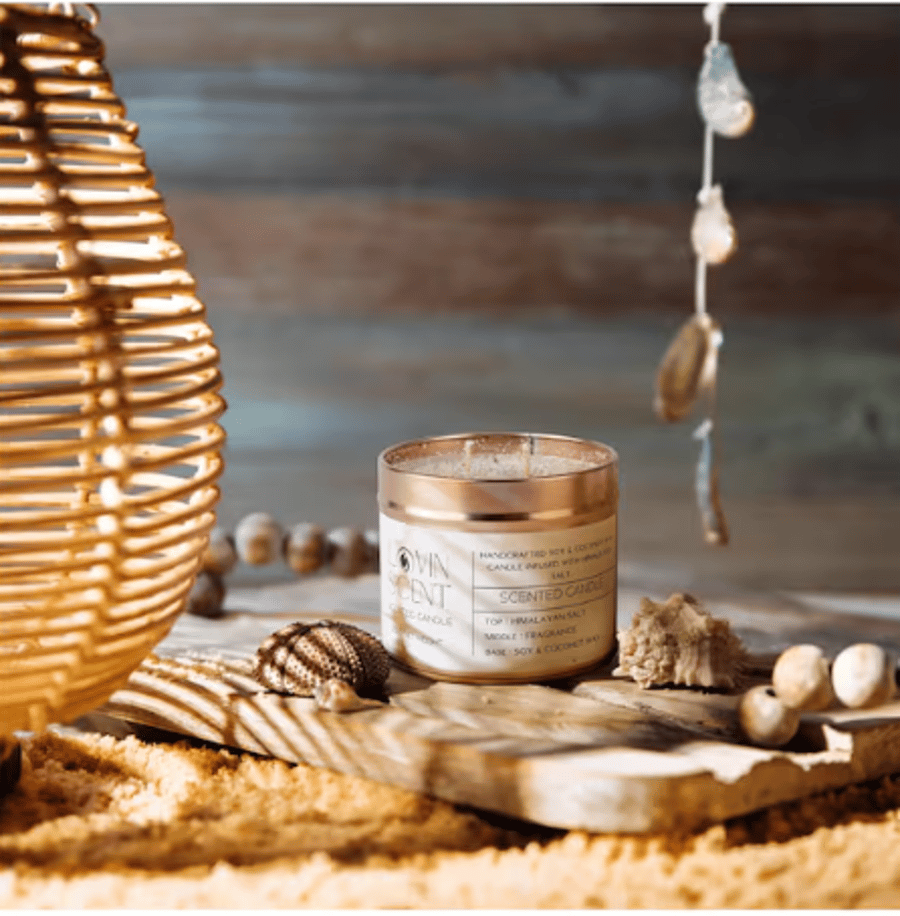 A Trio Himalayan Salt Aromatherapy Coconut Soy Blend for Relaxation, Sleep Aid 