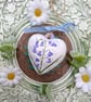 Bluebell hand-painted ceramic Christmas heart decoration  - Image 5