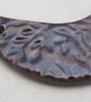 Bronze Leaf Pattern Ceramic Crescent Bib Pendant - Image 3