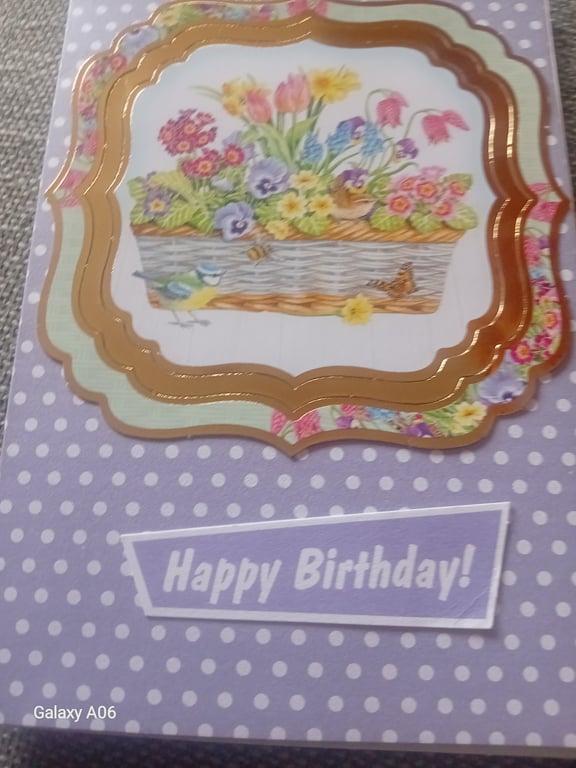Floral handmade Birthday card 