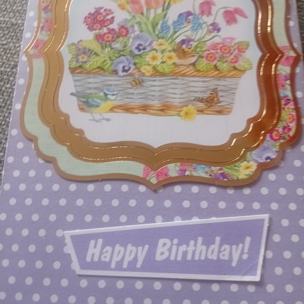 Floral handmade Birthday card 