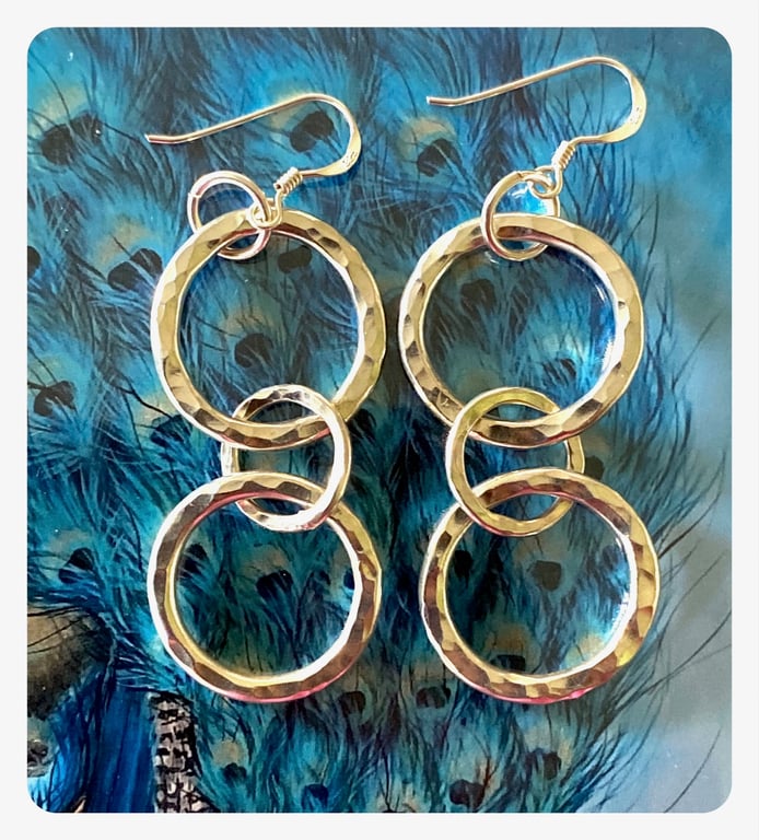 Sterling Silver Hoop Earrings - 3 Hoop
