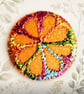 Buttons 1 inch button Hand Dyed Silks and Cottons Free Machine Embroidery Button