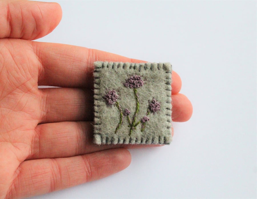 Wildflower Embroidered Textile Brooch