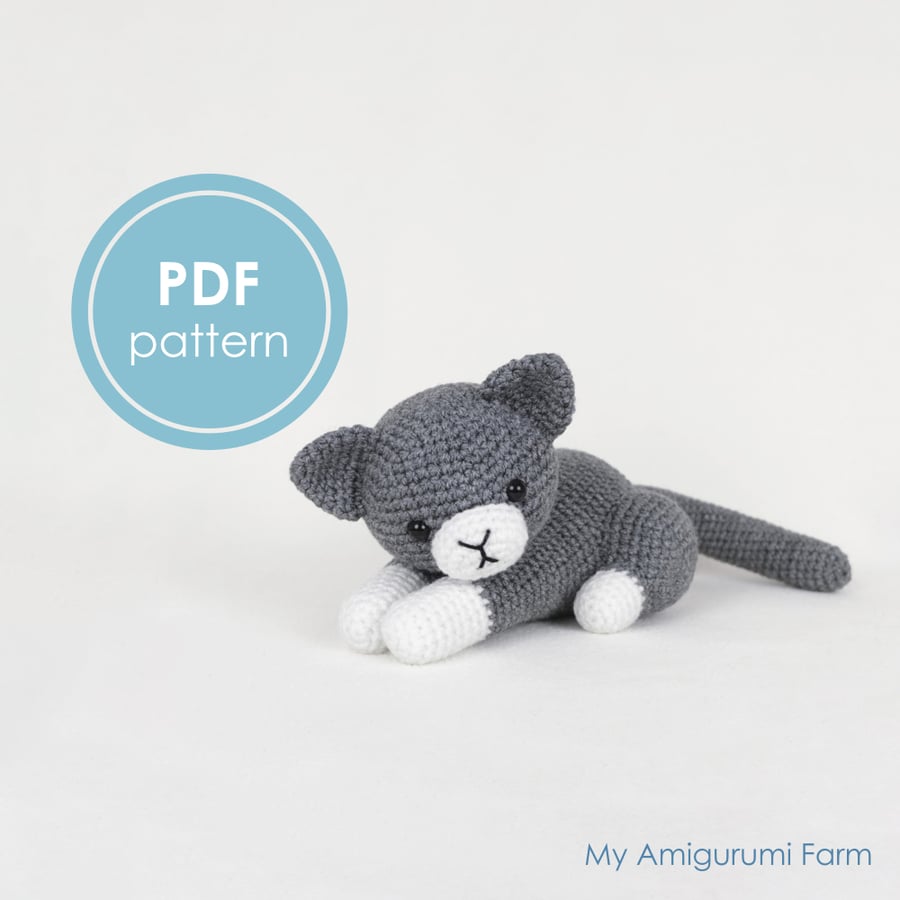 PATTERN: crochet cat pattern - amigurumi cat pattern - home pet