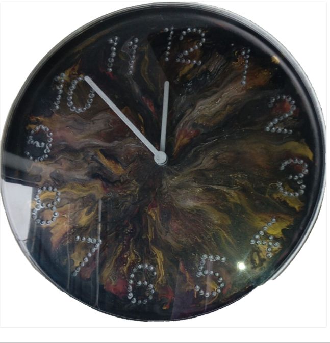 Hand Painted Customised Wall Clock Indoor 25 cm Silent Quartz Clock Gift Idea
