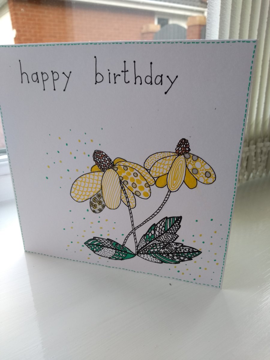 Rudbeckia autumn birthday card