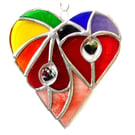 Heart of Hearts Rainbow Suncatcher Stained Glass 064