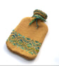 Golden Yellow knitted hot water bottle cover - Image 2