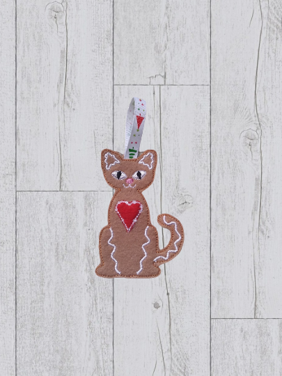 Gingerbread cat, Christmas cat gifts, cat keyring, cat fridge magnet,