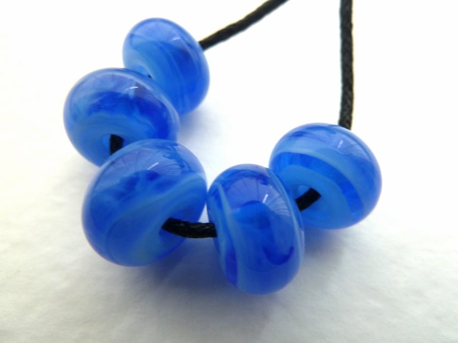 lampwork blue beads