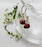 Sterling Silver Amber and Crystal Earrings - Image 1