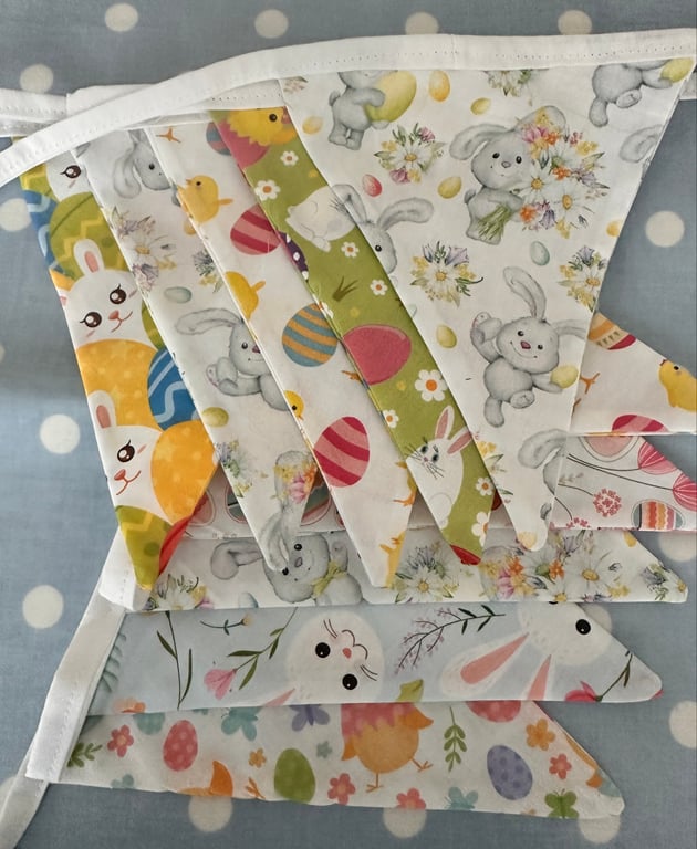 Easter Cotton Fabric Bunting, 