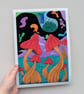 Whimsical Mushroom Forest A4 Art Print