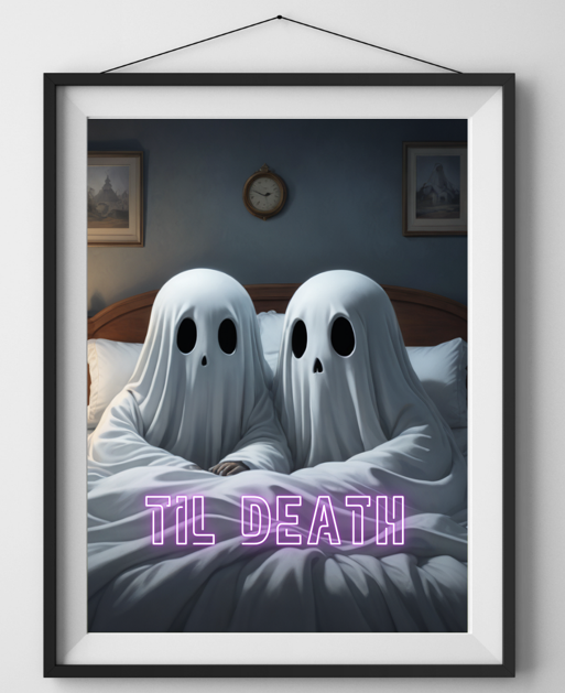 Til Death Cute Ghost Print 