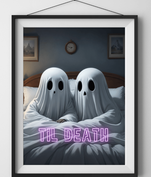 Til Death Cute Ghost Print 