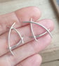 Geometric silver studs, Triangle stud earrings - Image 3