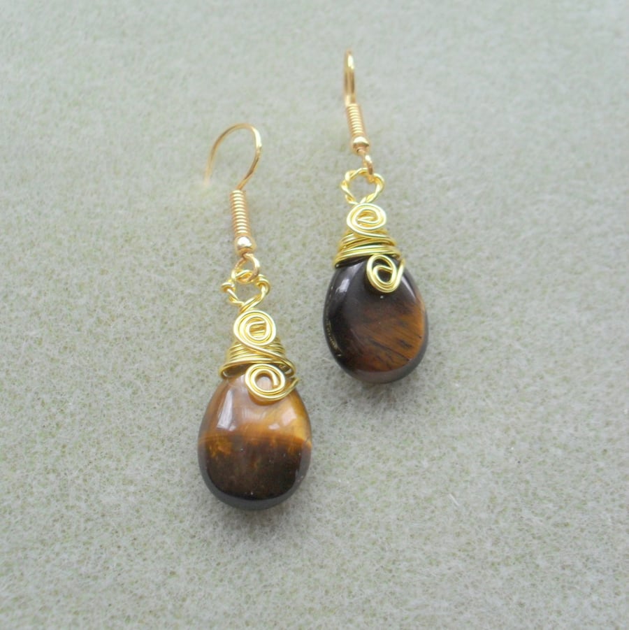 Tigers Eye Earrings