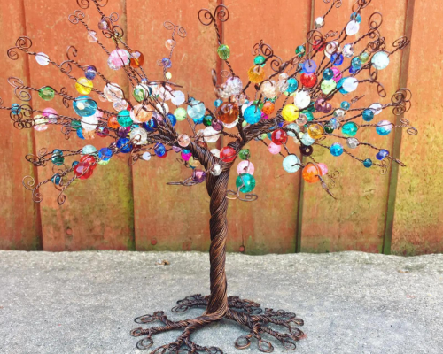 Handcrafted Wire Rainbow Crystal Tree