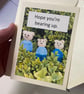 Knitted mini bears, cute greeting card with envelope - Image 1
