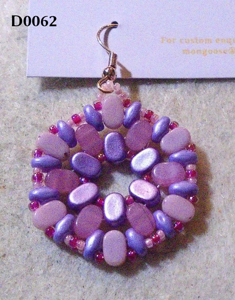 Hexagonal bead earrings (customisable)