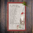 12 Days of Christmas Personalised Tea Towel - 100% cotton Kitchen Gift