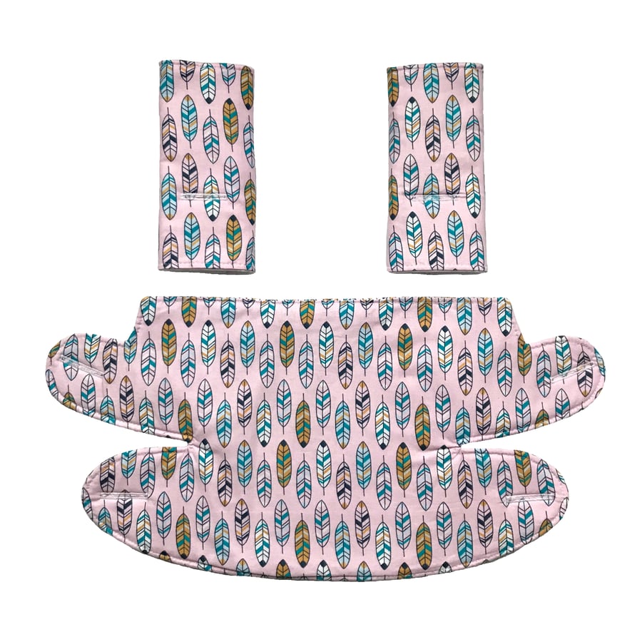 ERGO 360 BABY CARRIER Teething Drool Pad Covers in Pink Feather Cactus Pineapple