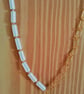 White Tube Shell Pearl Gold Plate Paperclip Chain Necklace 18 inch - Image 9