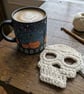 Crochet Skull Coaster  Handmade Gothic Home Décor  Rebel Series - Image 2