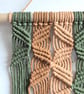 Green and Brown Small Macrame Wall Hanging - Scandinavian Style Home Decor - Image 2