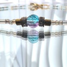 Dainty Iridescent Beaded Necklace Colourful Jewellery Statement Choker Handmade 
