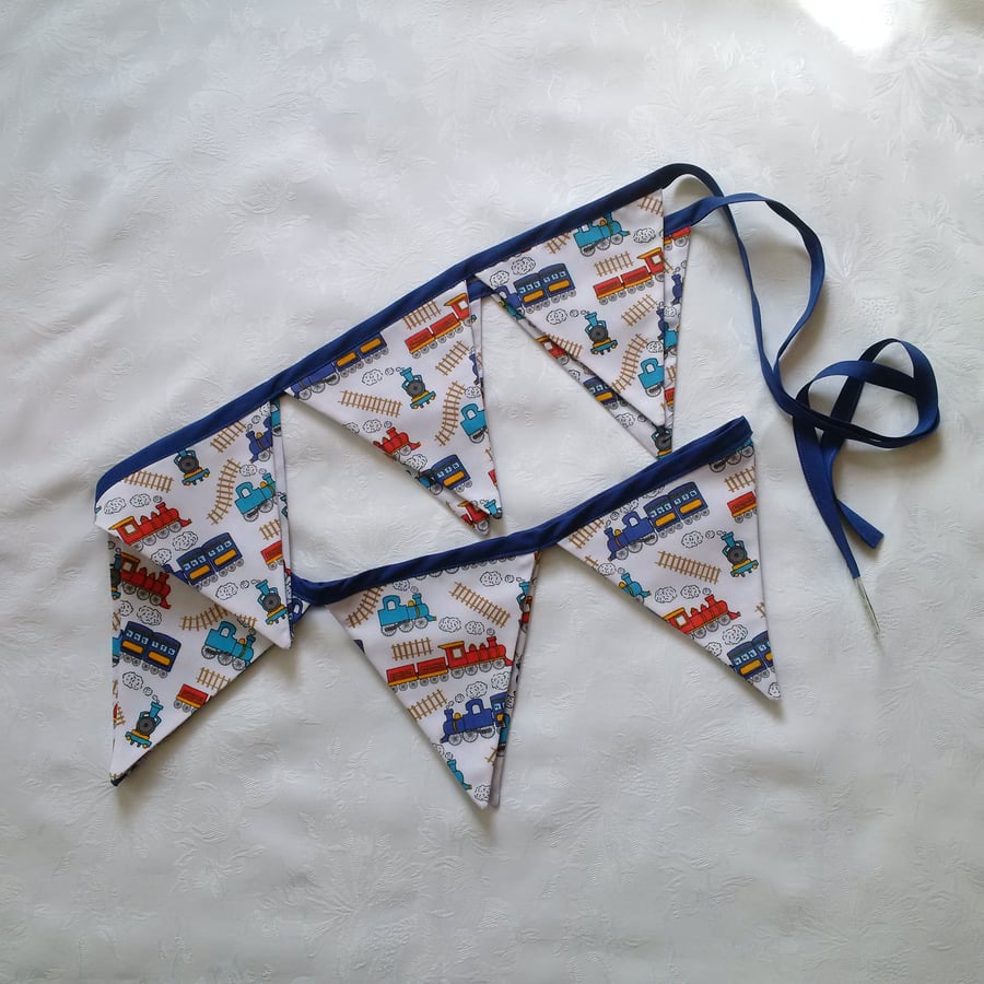 Train bunting, nursery, playroom, boys bedroom