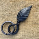 Handforged leaf Keyring 