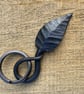 Handforged leaf Keyring 