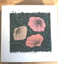 Wild flower bindweed floral linocut style greetings card 