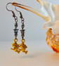 Halloween Earrings, Witch On Broomstick With Haematite Star, Price Inc UK P&P