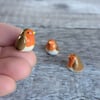 Mini ceramic robin figurine