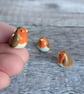 Mini ceramic robin figurine