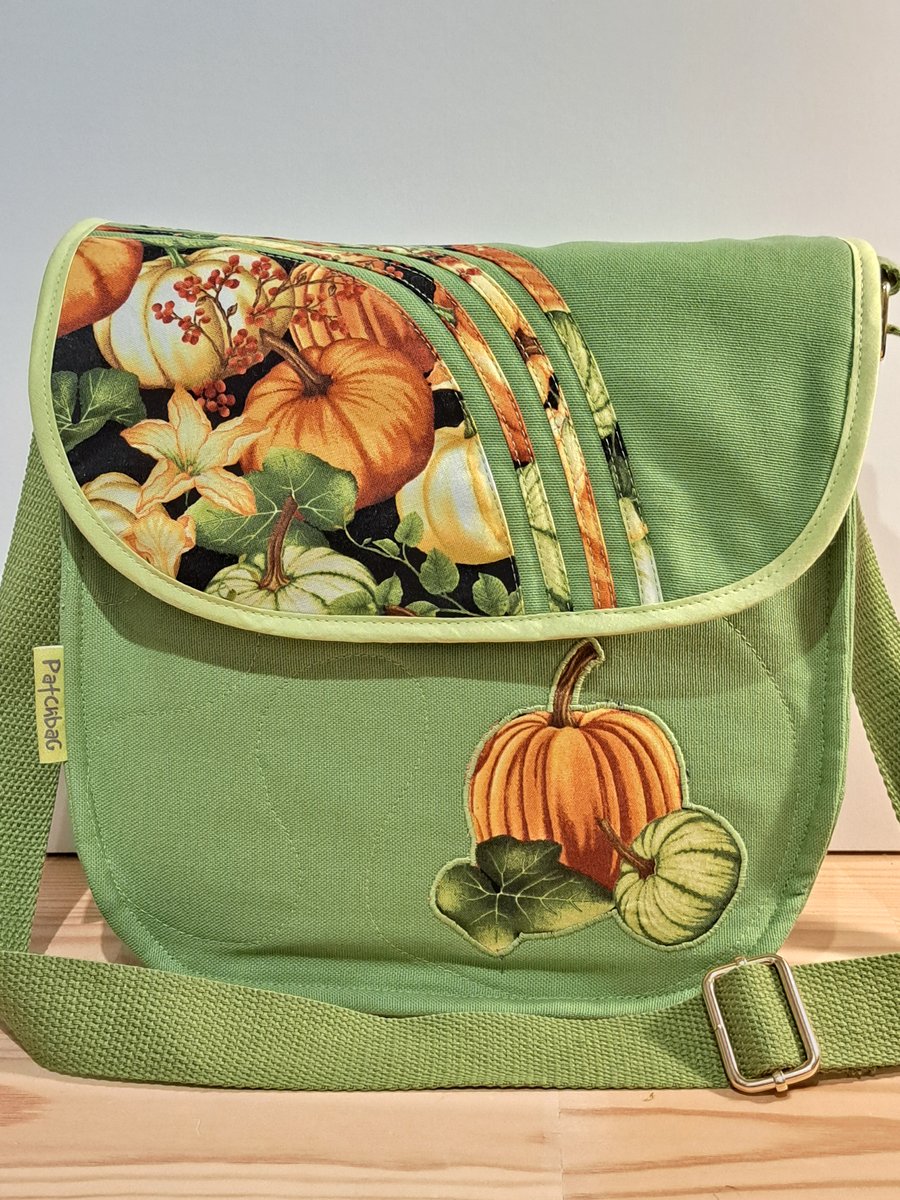 Big green shoulder bag,Pumpkin 