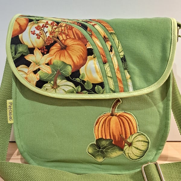 Big green shoulder bag,Pumpkin 
