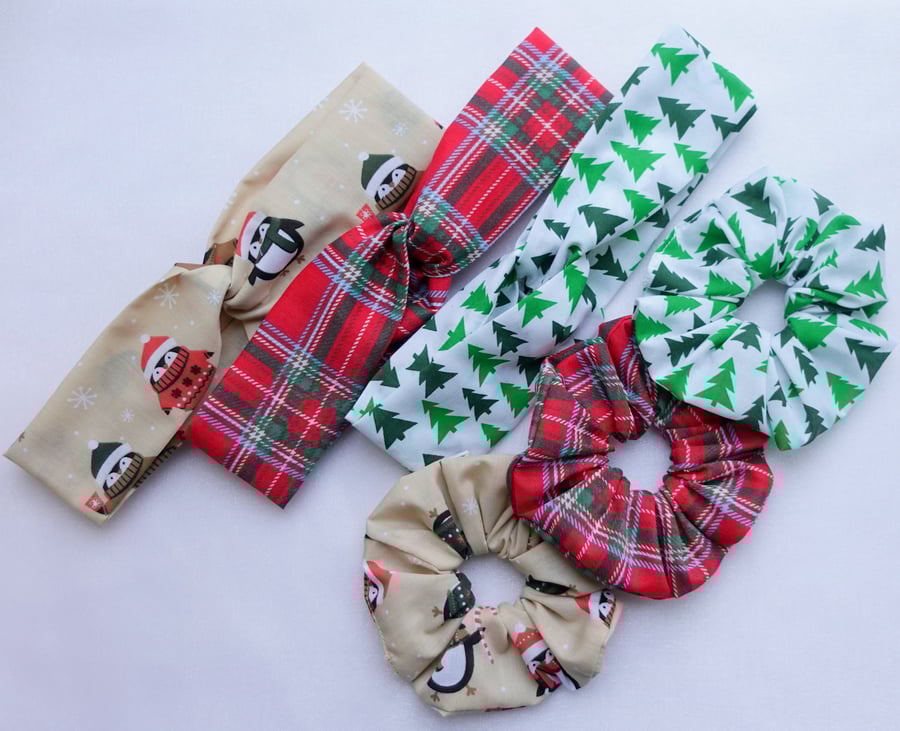 Christmas Scrunchies, Christmas Hairband, Christmas Headband, Twist Headband