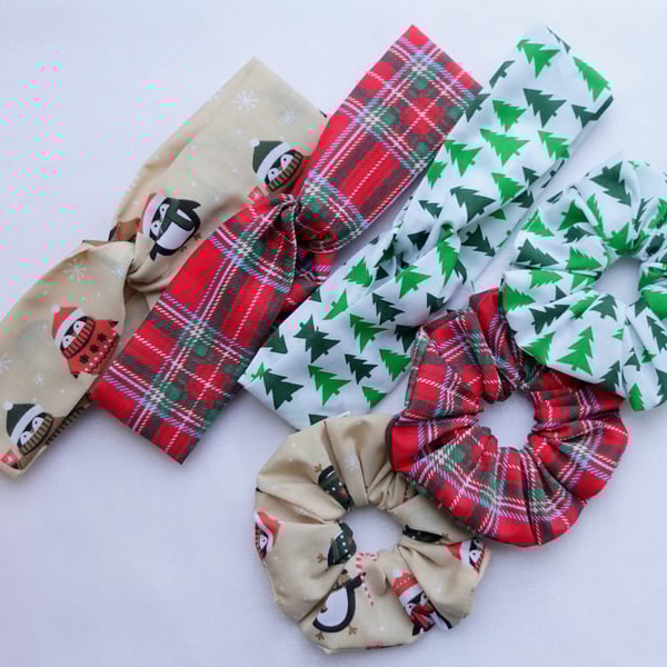 Christmas Scrunchies, Christmas Hairband, Christmas Headband, Twist Headband