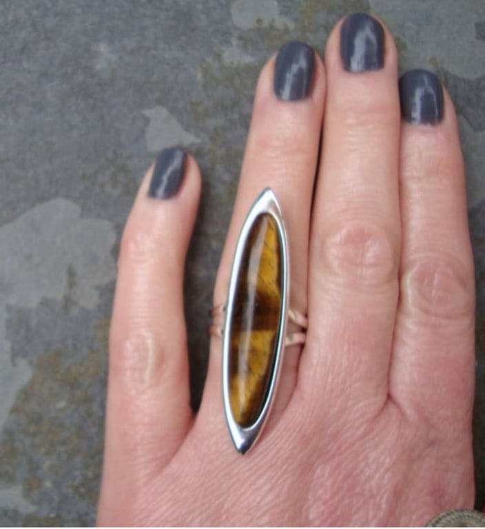 Tigers Eye Statement Ring 